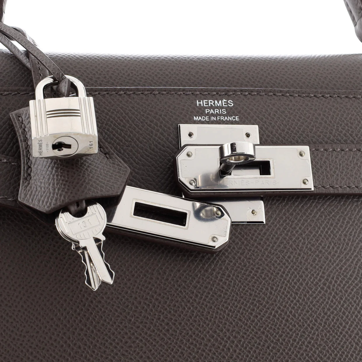 Kelly Handbag Grey Epsom with Palladium Hardware 28 - Deep Luxury