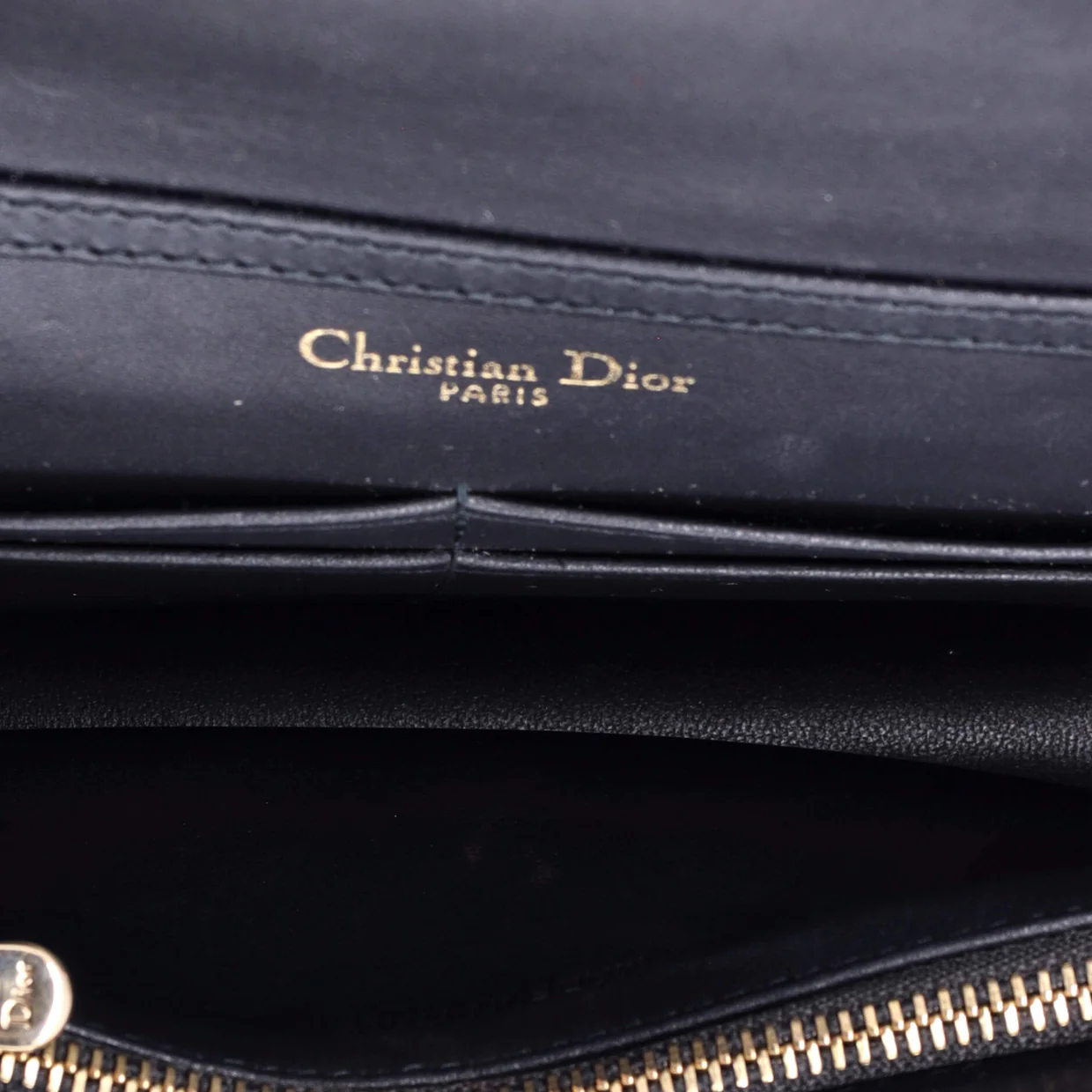 Diorama Wallet on Chain Cannage Embossed Calfskin - Deep Luxury