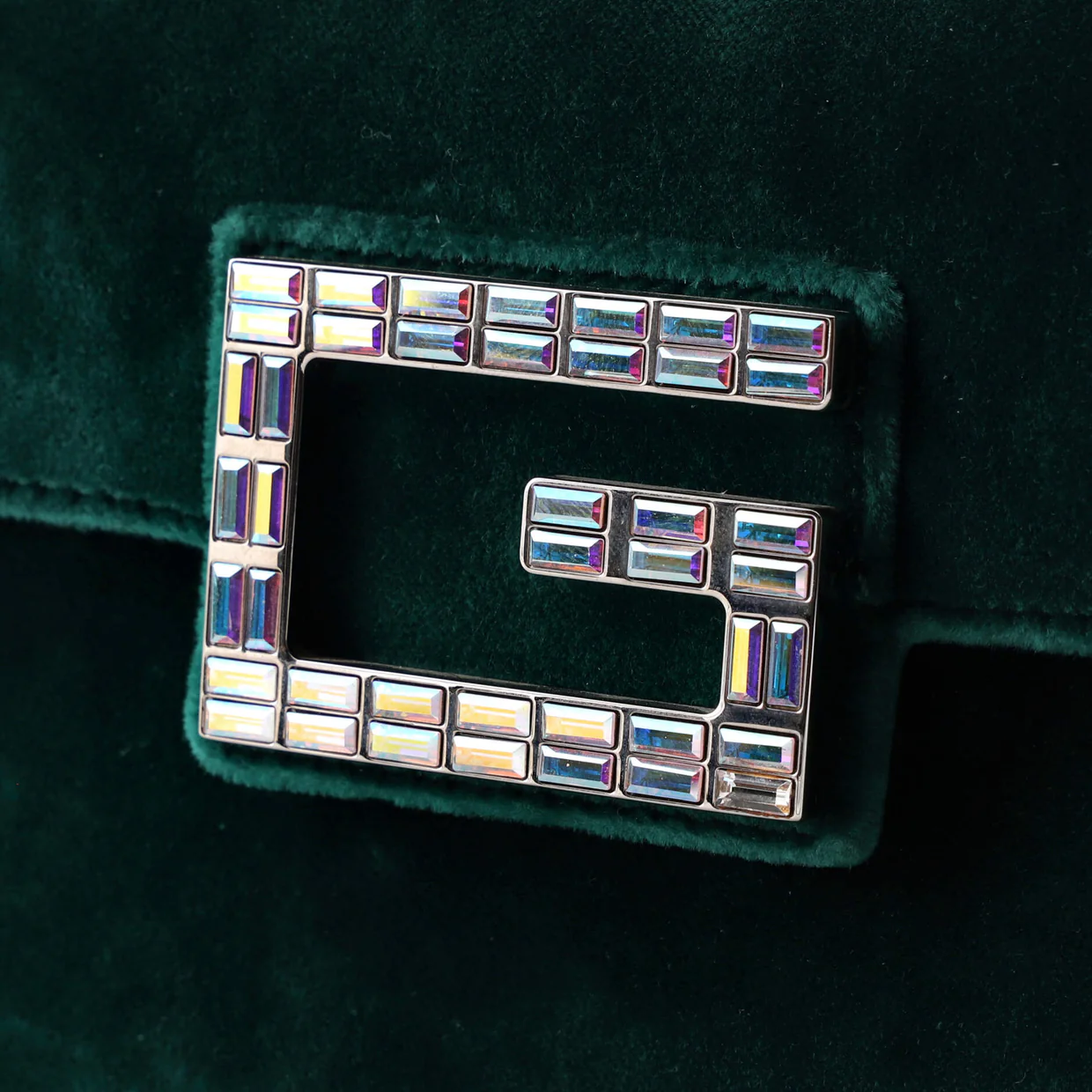 G Broadway Shoulder Bag Velvet with Crystals Small - Deep Luxury