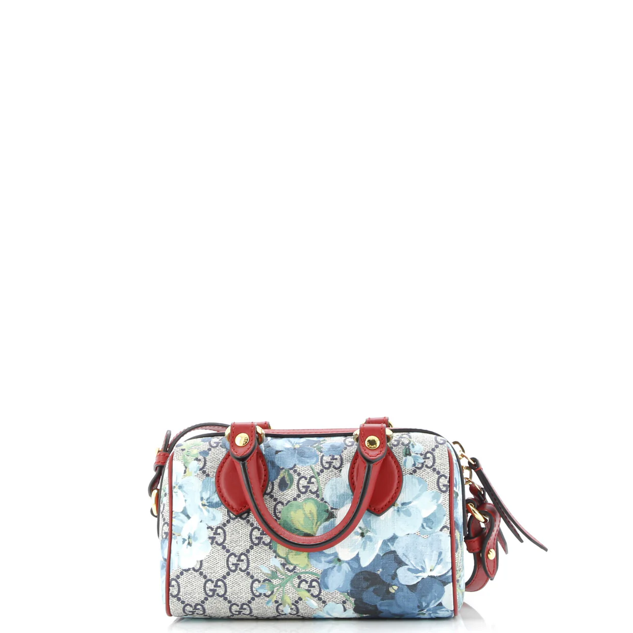 Convertible Boston Bag Blooms Print GG Coated Canvas Nano - Deep Luxury