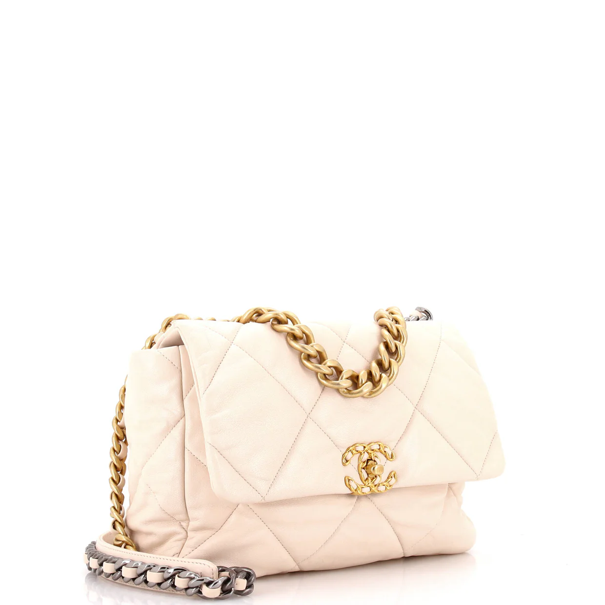 19 Flap Bag Quilted Leather Large - Deep Luxury