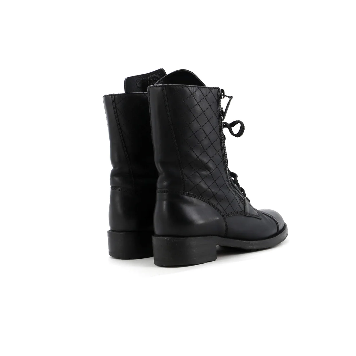 Women's CC Cap Toe Lace Up Ankle Boots Leather - Deep Luxury