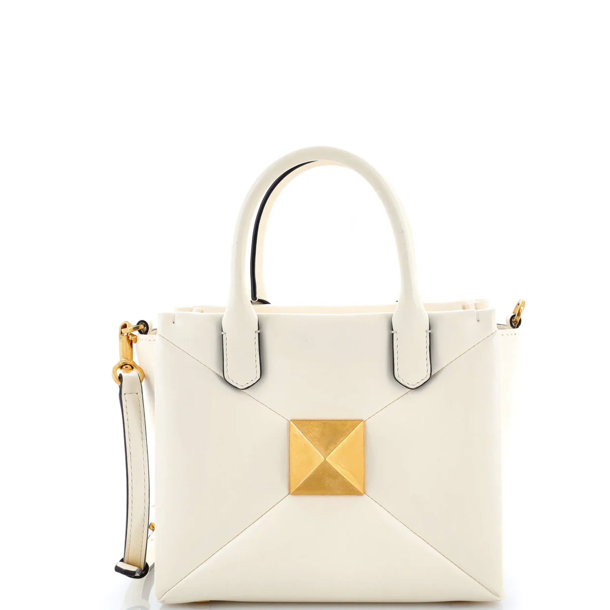 One Stud Top Handle Bag Leather Small - Deep Luxury