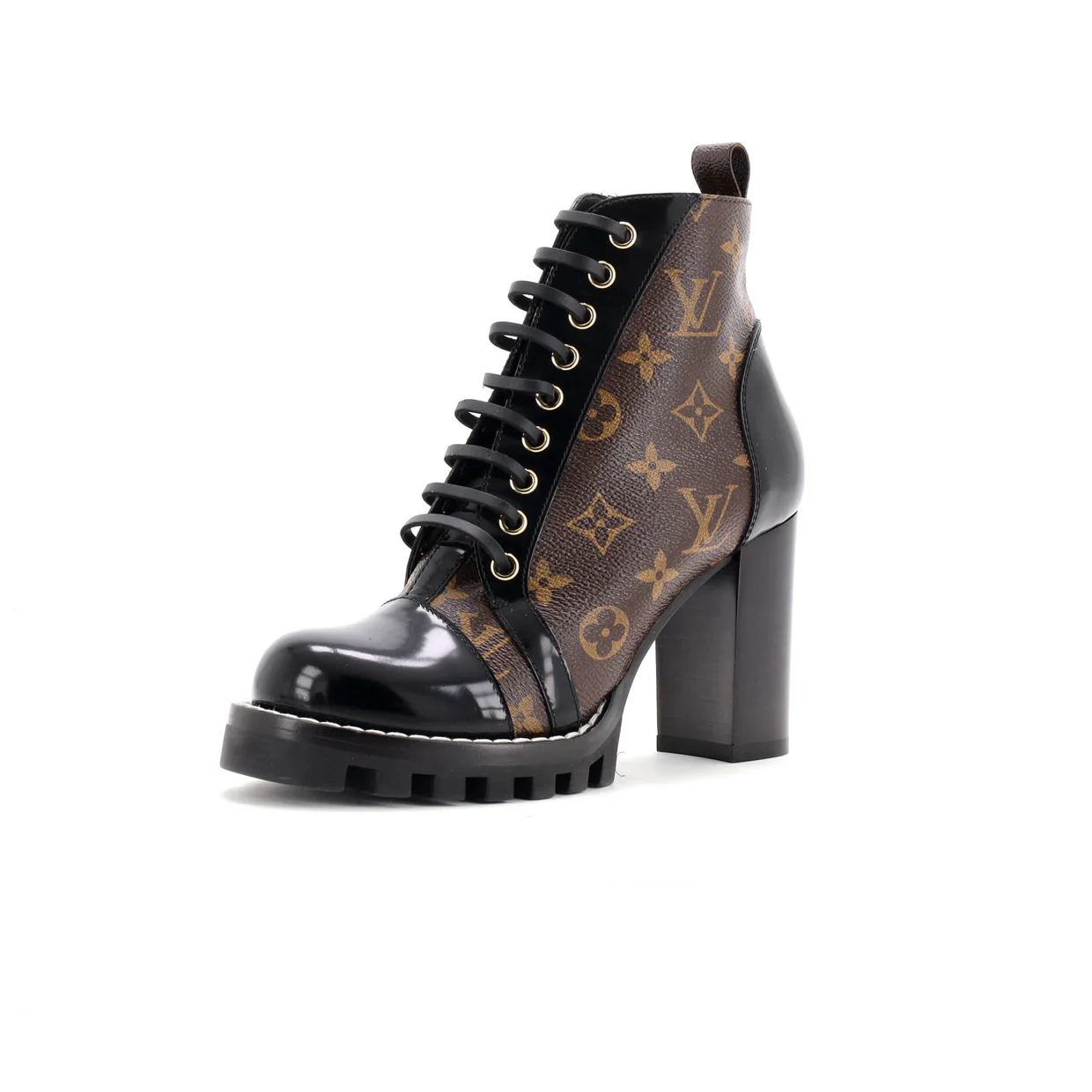 Women's Star Trail Ankle Boots Monogram Canvas with Patent - Deep Luxury