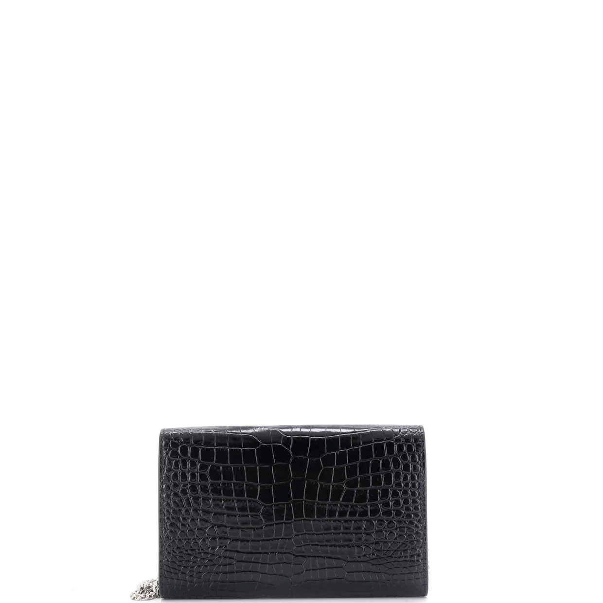 Classic Monogram Wallet on Chain Crocodile Embossed Leather - Deep Luxury