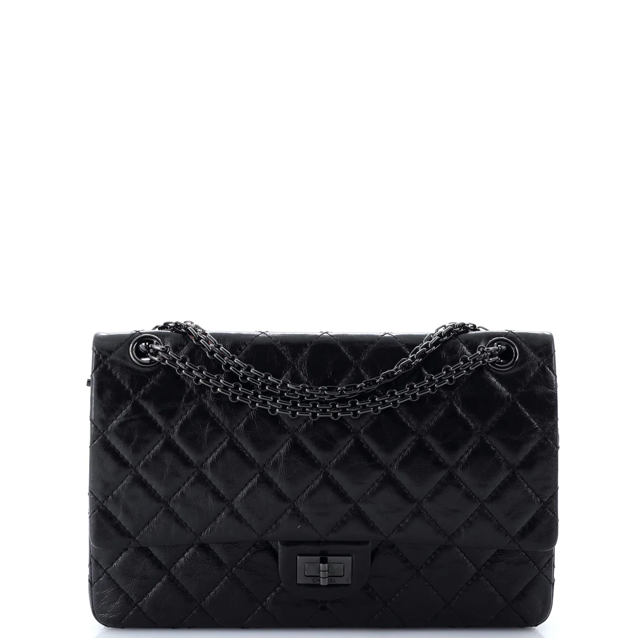 So Black Reissue 2.55 Flap Bag Quilted Glazed Calfskin 226 - Deep Luxury