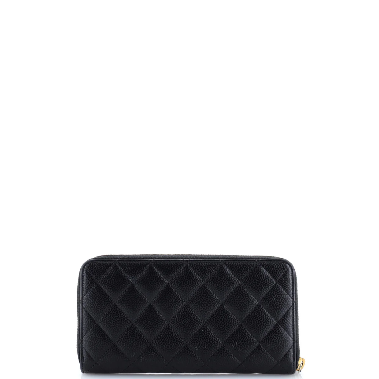 Zip Around Wallet Quilted Caviar Long - Deep Luxury