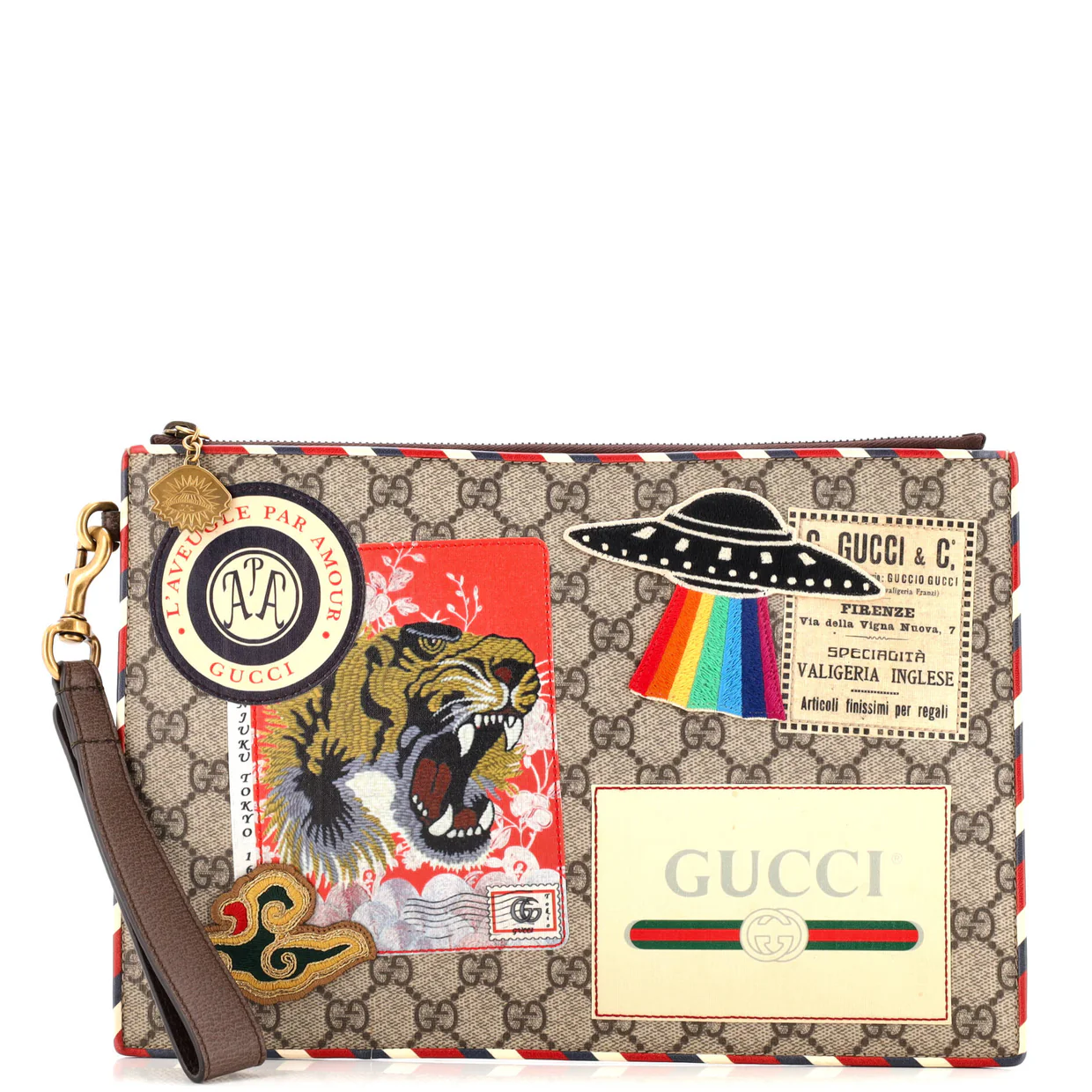 Courrier Pouch GG Coated Canvas with Applique - Deep Luxury