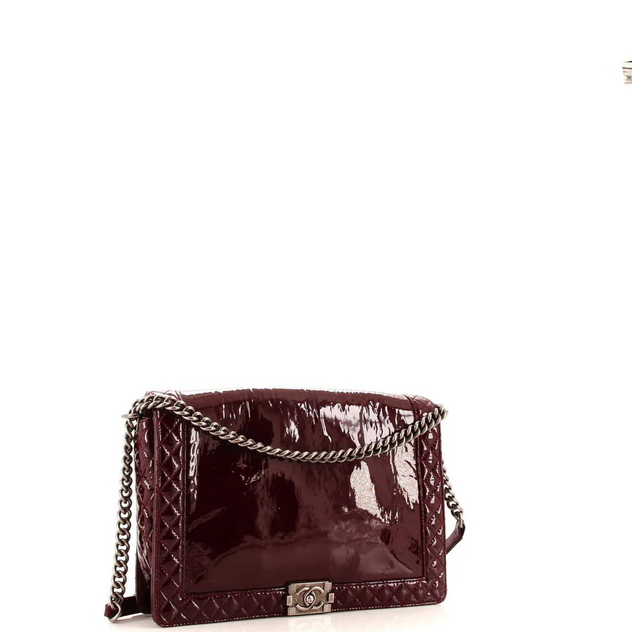 Reverso Boy Flap Bag Patent Large - Deep Luxury