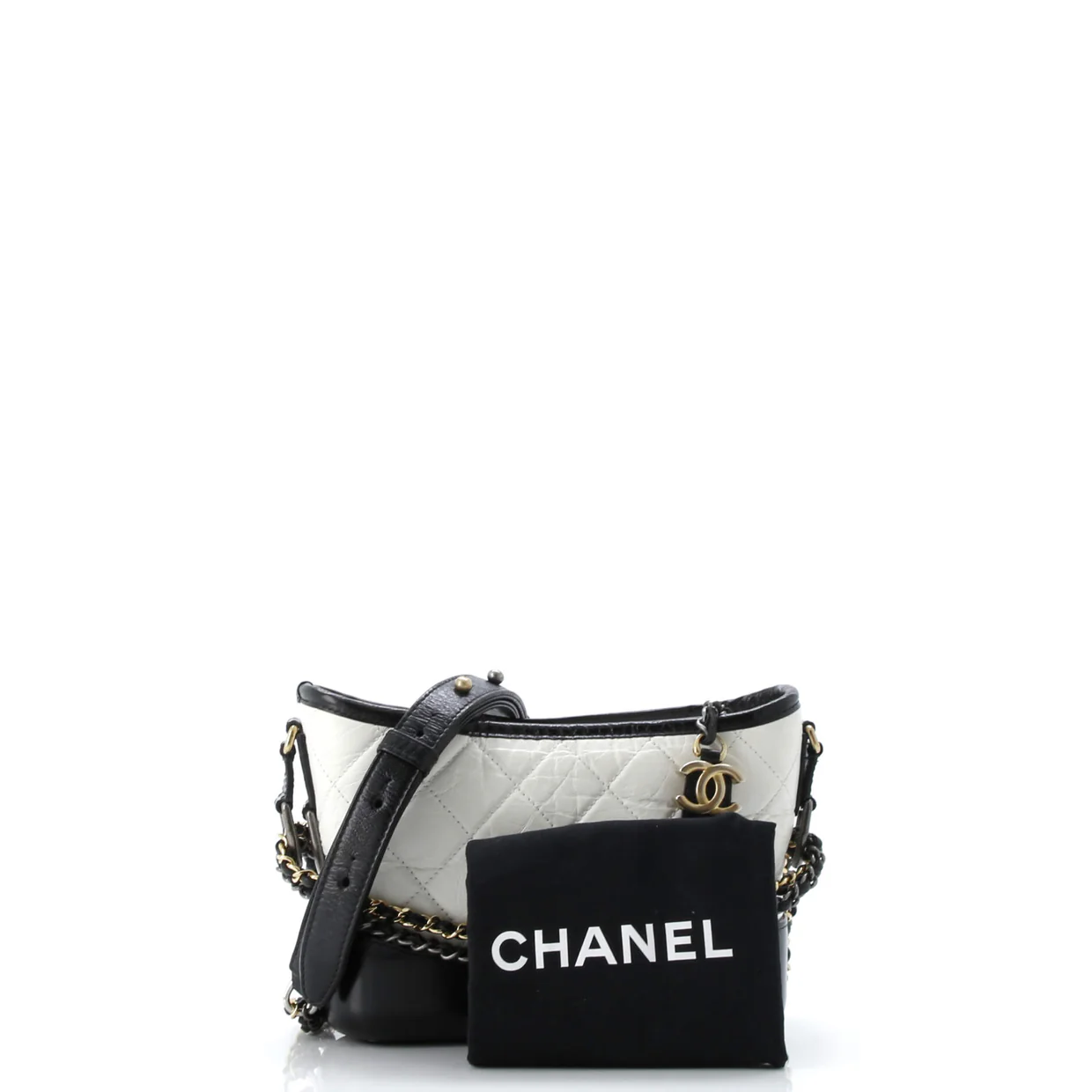 Bicolor Gabrielle Hobo Quilted Aged Calfskin Small - Deep Luxury