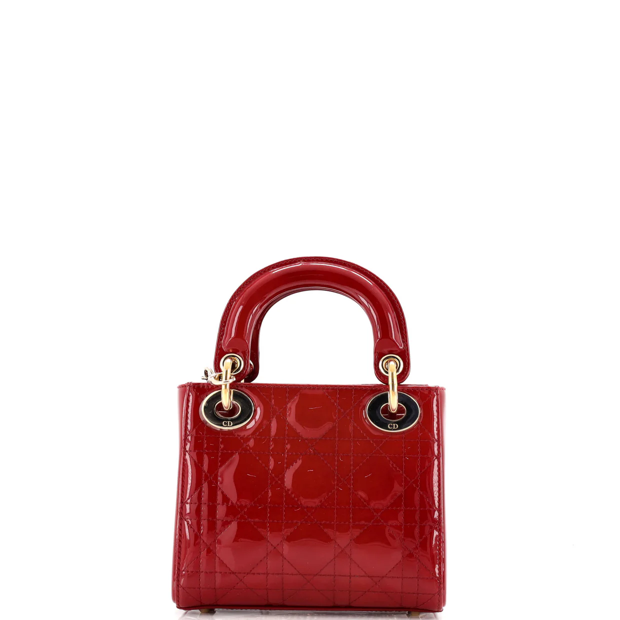 Lady Dior Chain Bag Cannage Quilt Patent Mini - Deep Luxury