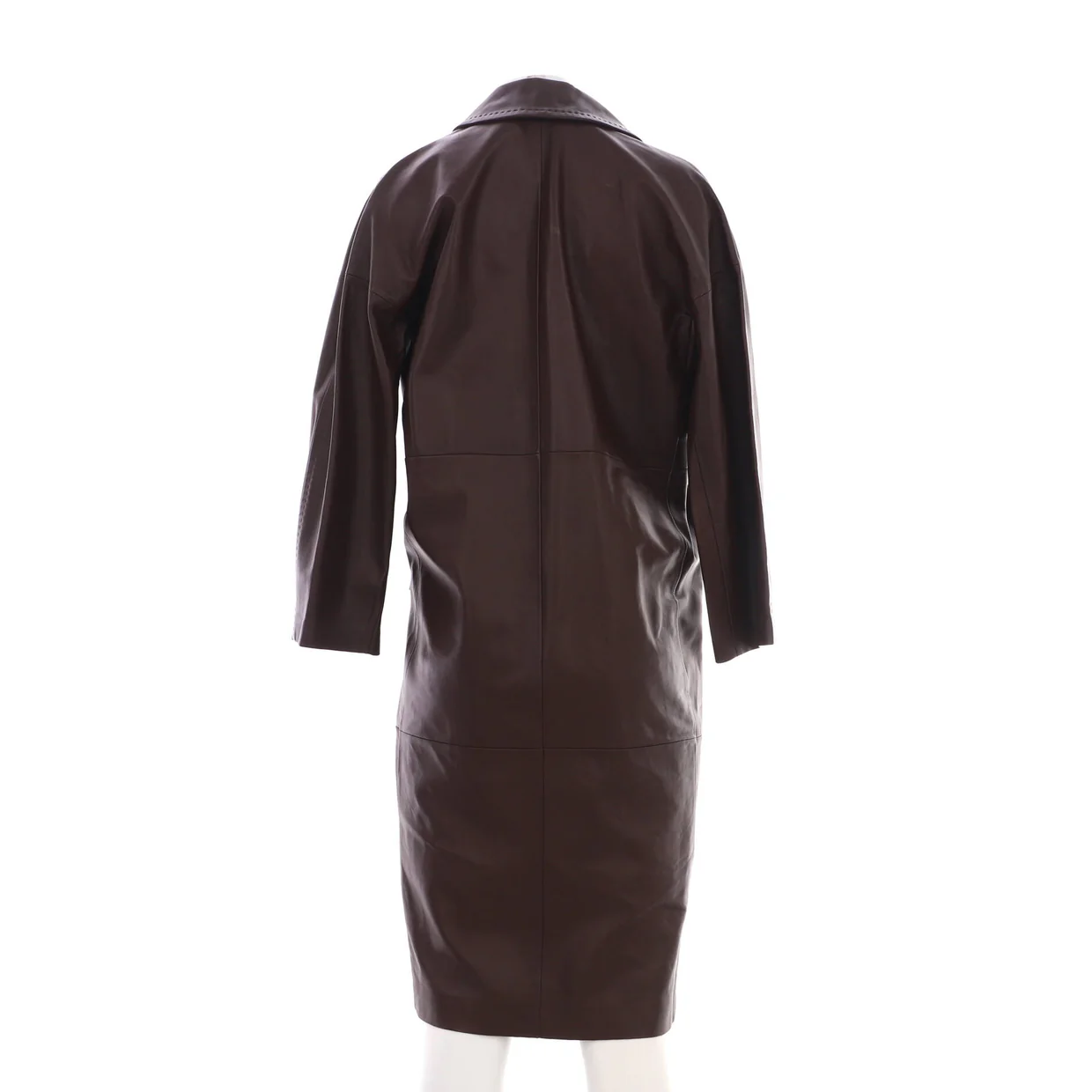 Women's Ussuri Double Breasted Coat Leather - Deep Luxury
