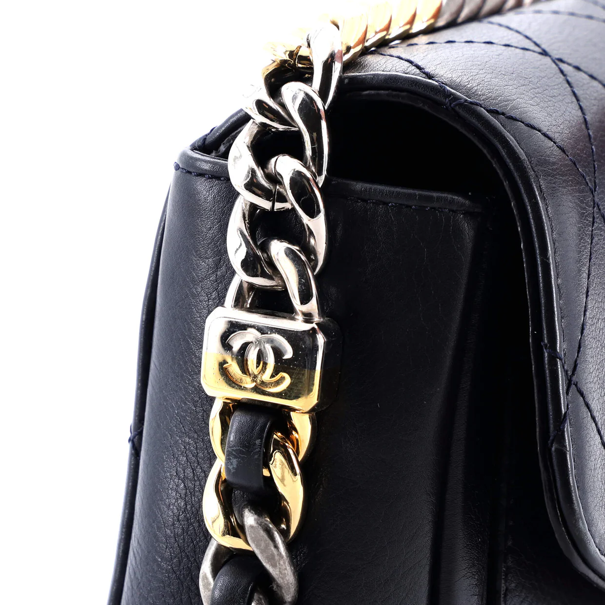 Two Tone Envelope Flap Bag Quilted Calfskin Medium - Deep Luxury