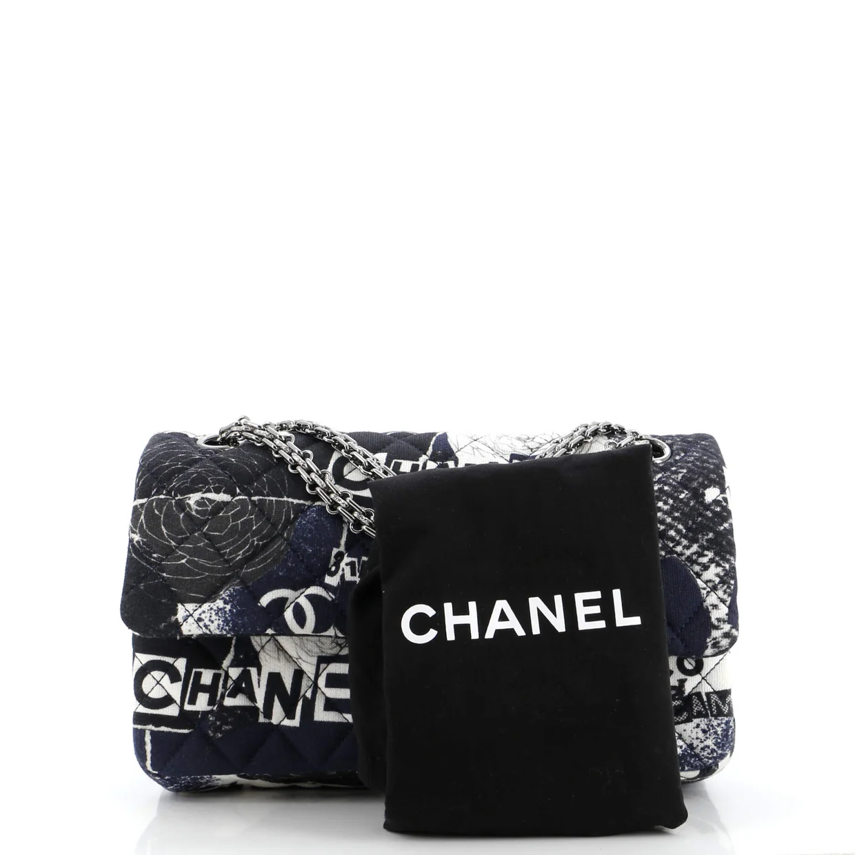 Reissue 2.55 Flap Bag Quilted Printed Jersey 225 - Deep Luxury