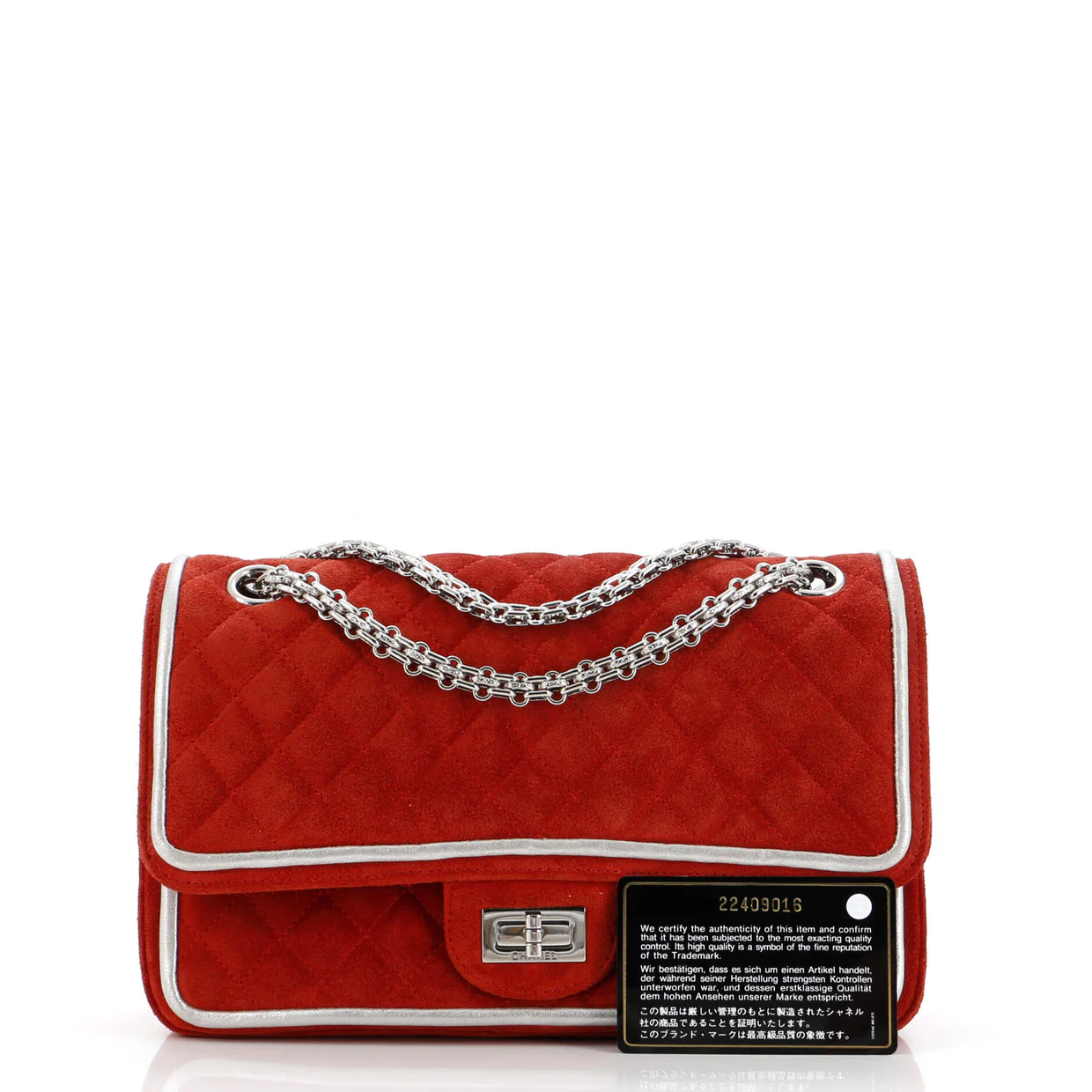 Reissue 2.55 Flap Bag Quilted Suede with Metallic Calfskin 225 - Deep Luxury