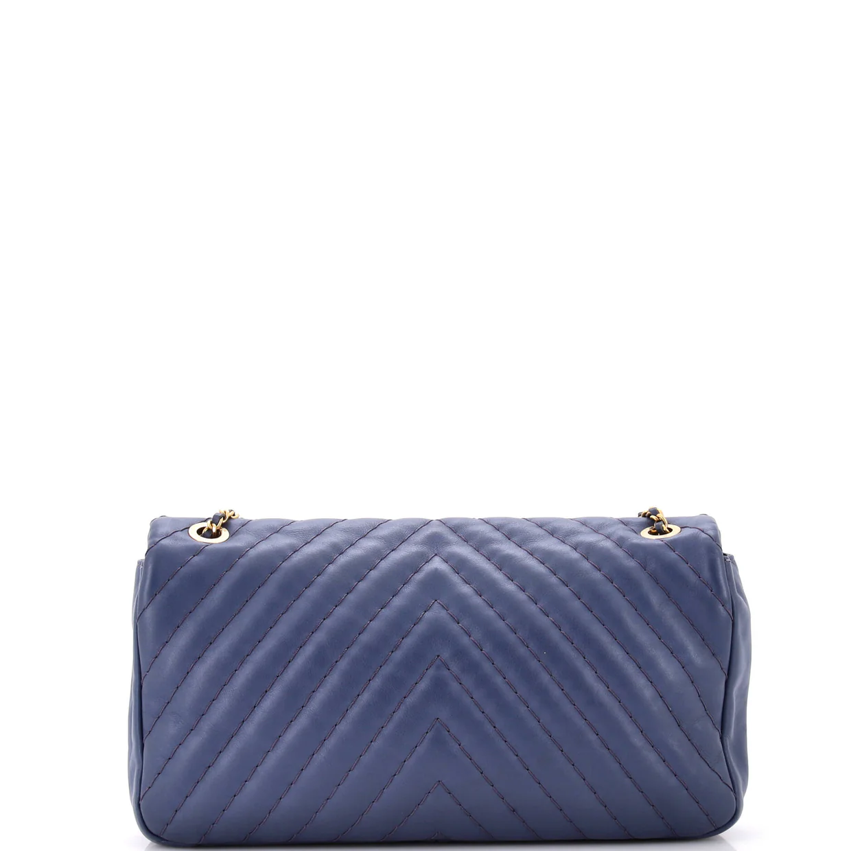 Medallion Charm Flap Bag Chevron Calfskin Jumbo - Deep Luxury