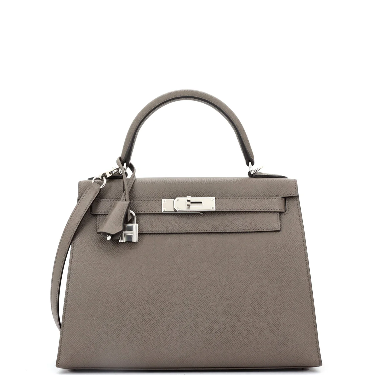 Kelly Handbag Grey Epsom with Palladium Hardware 28 - Deep Luxury