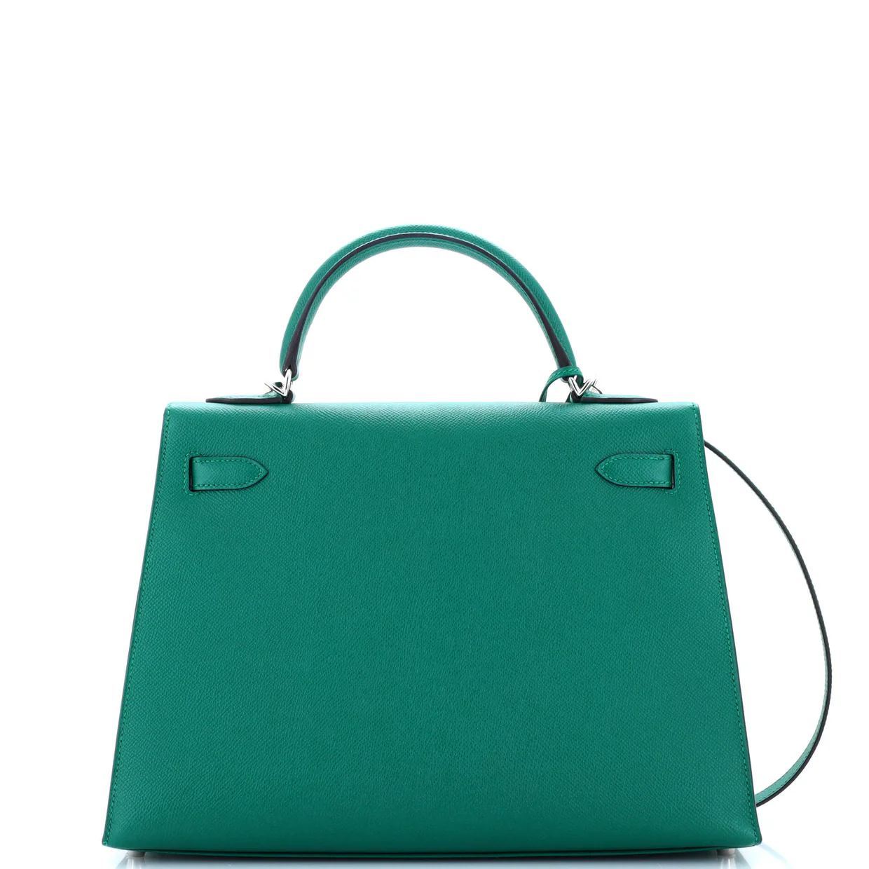 Kelly Handbag Malachite Epsom with Palladium Hardware 32 - Deep Luxury