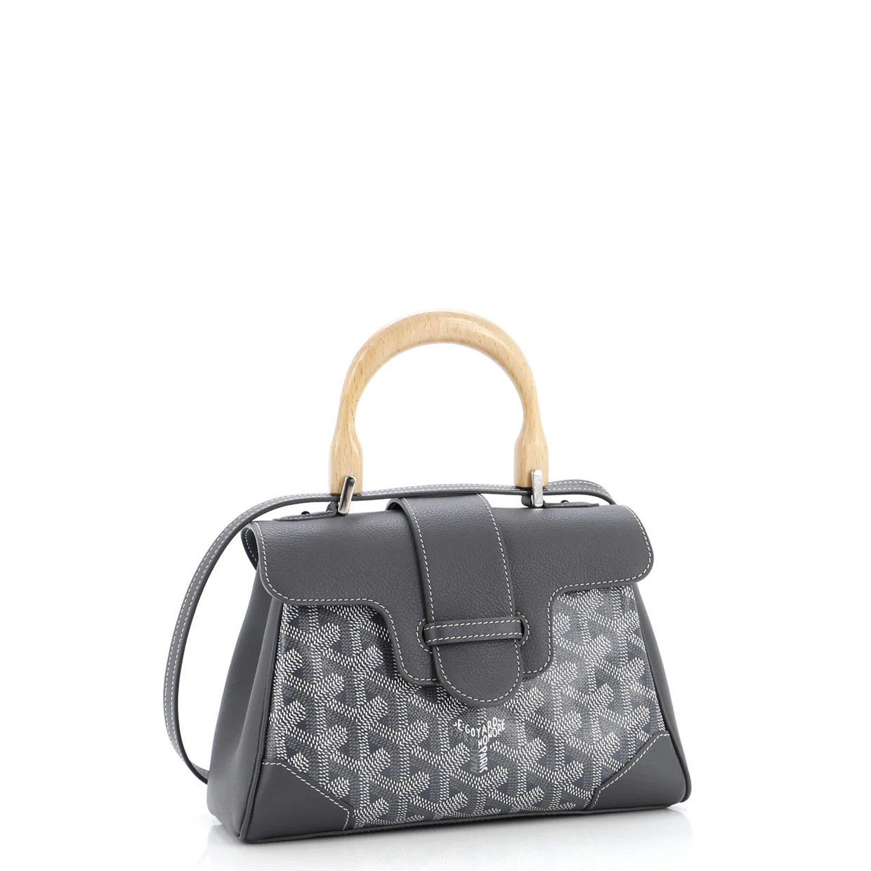 Saigon Top Handle Bag Coated Canvas with Leather Mini - Deep Luxury