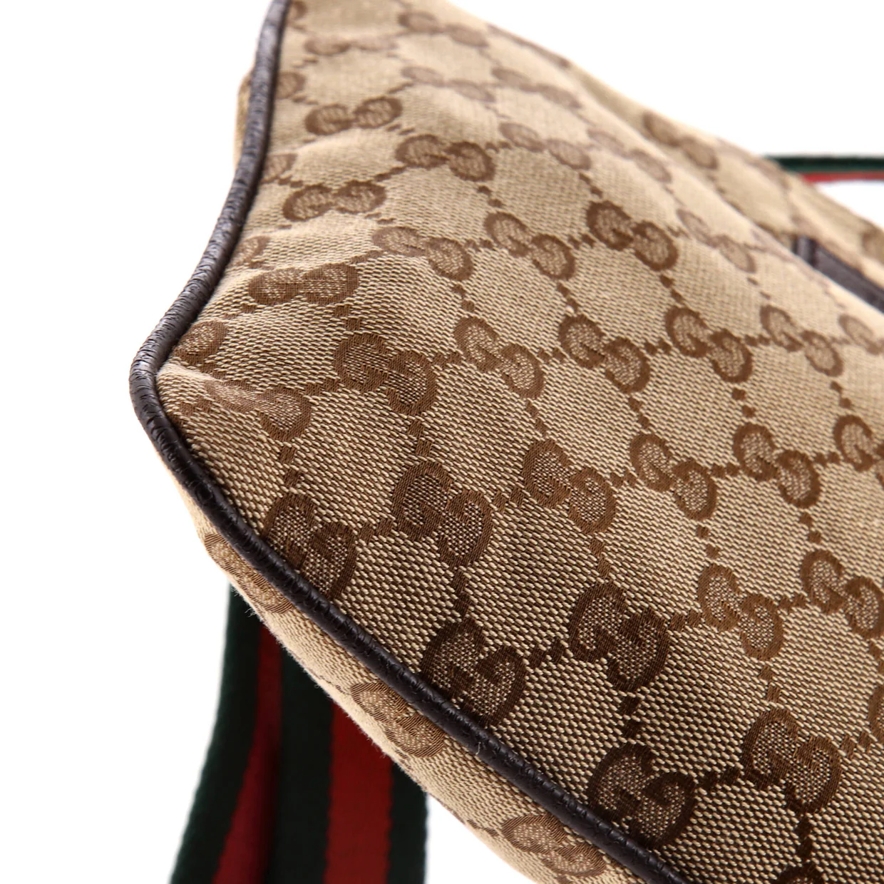 Web Strap Zip Messenger Bag GG Canvas Small - Deep Luxury