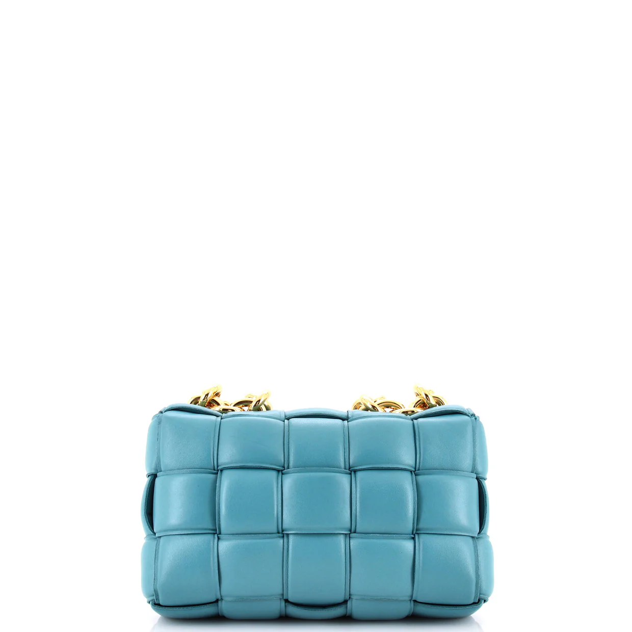 Cassette Chain Crossbody Bag Padded Maxi Intrecciato Leather - Deep Luxury