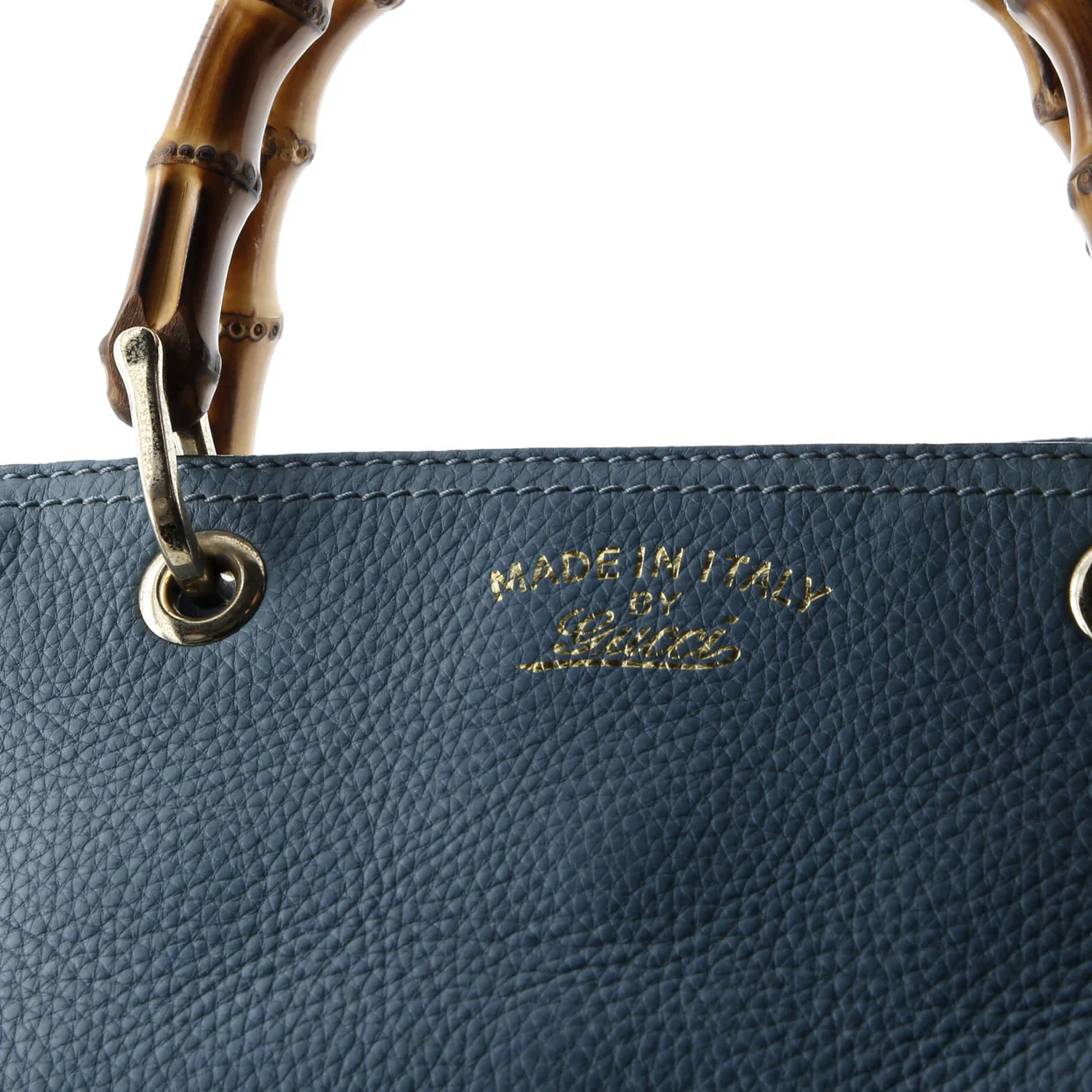 Bamboo Shopper Tote Leather Small - Deep Luxury