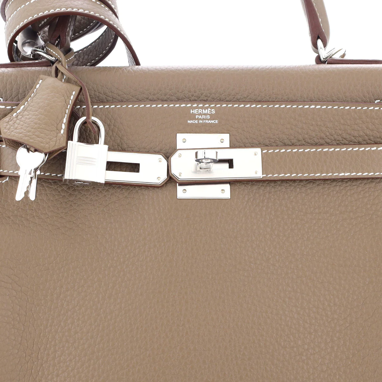 Kelly Handbag Grey Clemence with Palladium Hardware 28 - Deep Luxury
