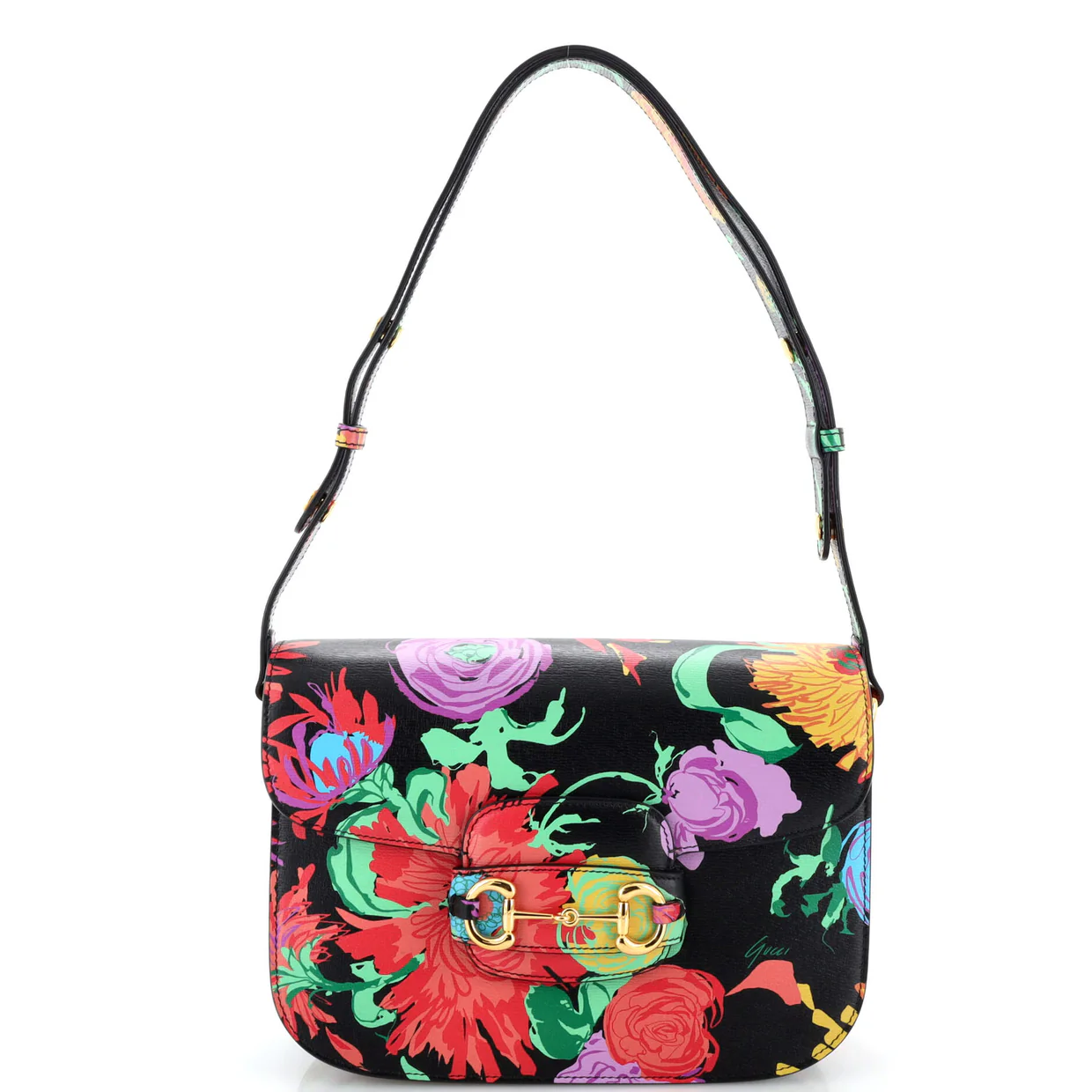 x Ken Scott Horsebit 1955 Shoulder Bag Printed Leather Small - Deep Luxury