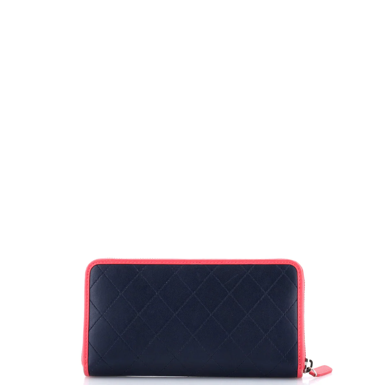 CC Zip Around Wallet Stitched Lambskin Long - Deep Luxury