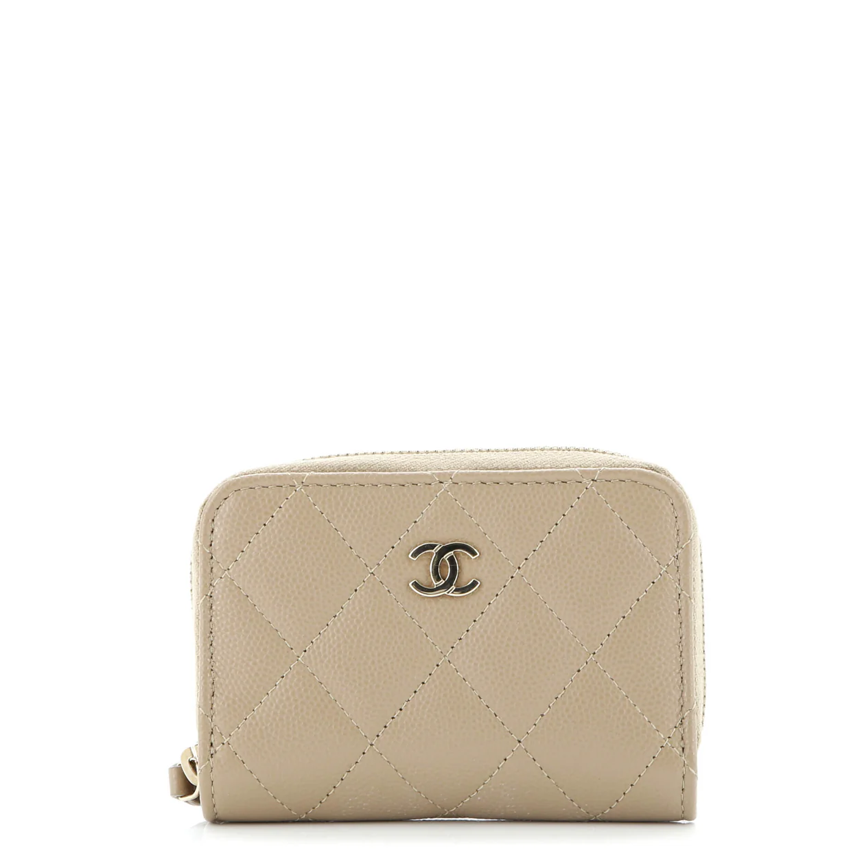 CC Zip Coin Purse Quilted Caviar Small - Deep Luxury