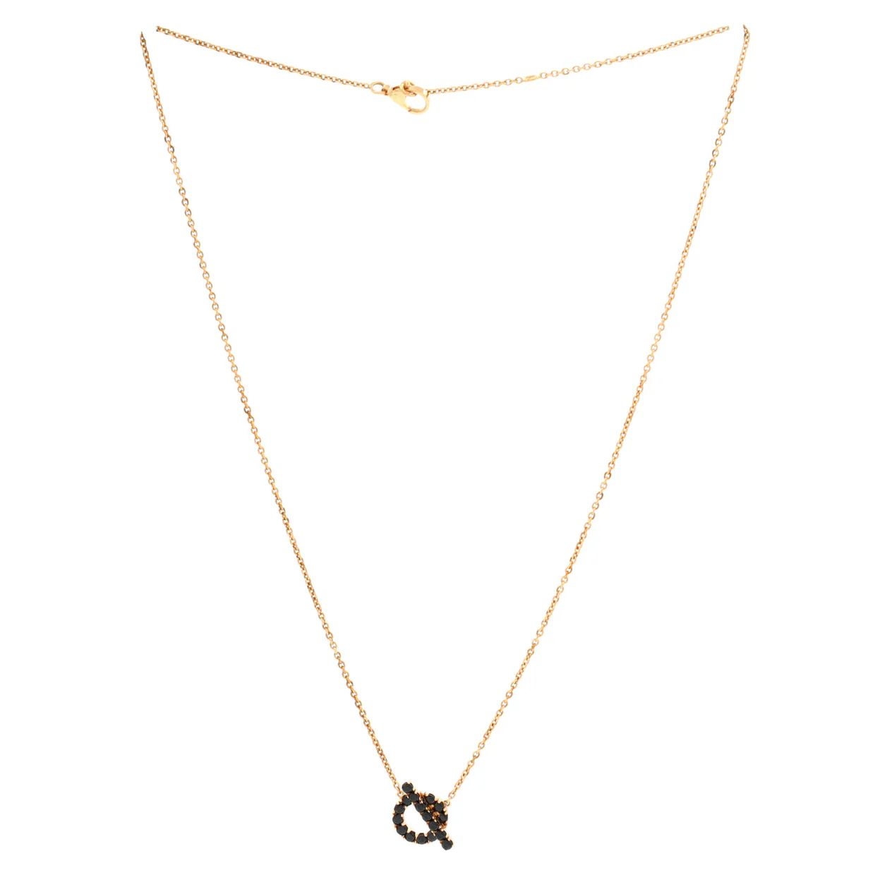 Finesse Pendant Necklace 18K Rose Gold and Black Spinels - Deep Luxury