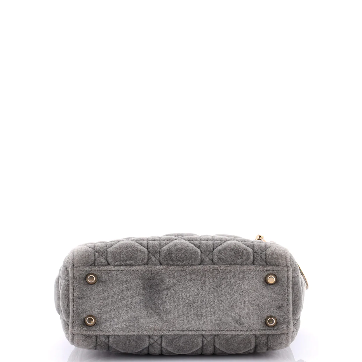 Lady Dior Chain Bag Cannage Quilt Velvet with Crystal Charms Mini - Deep Luxury