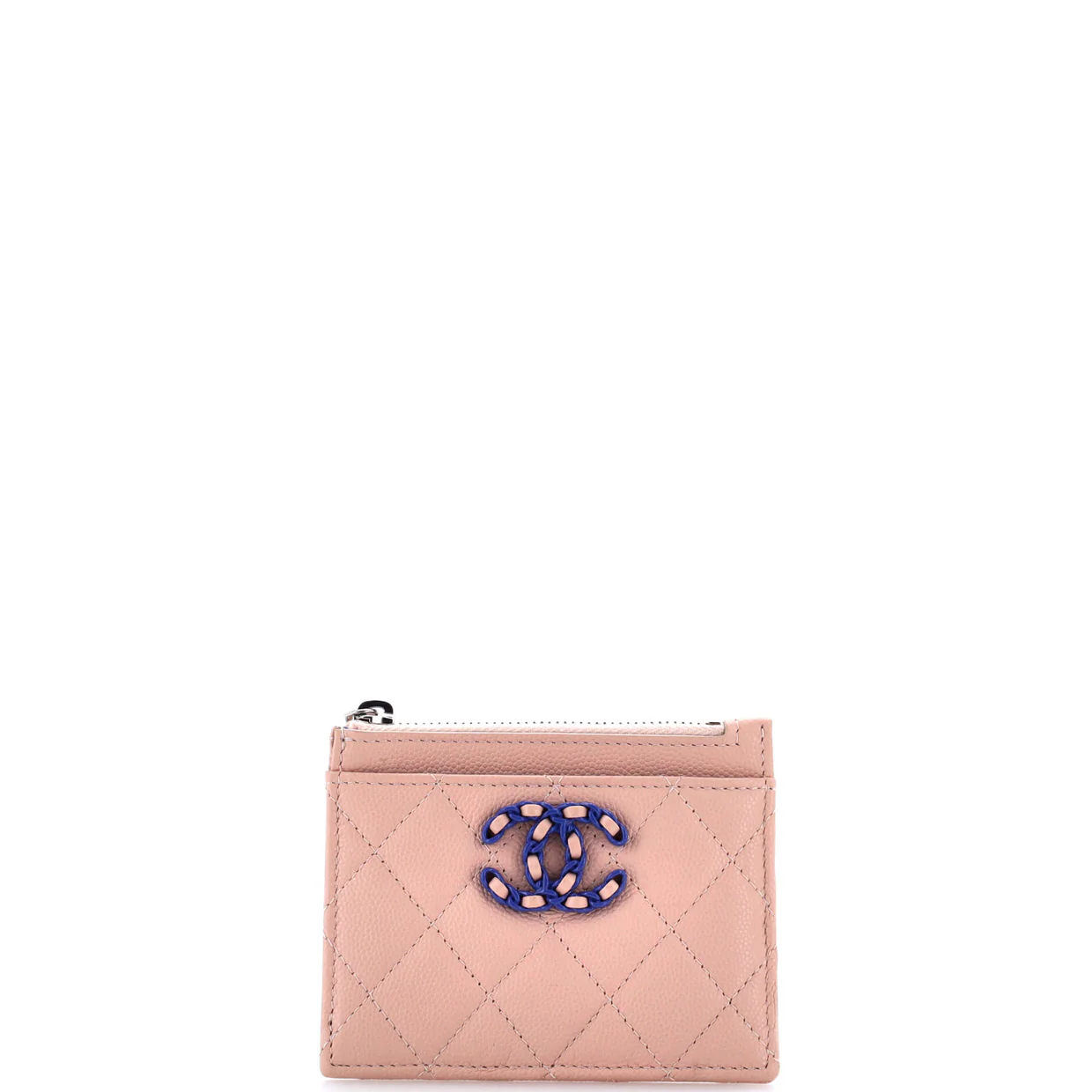 Bicolor CC Zip Around Card Holder Quilt Caviar - Deep Luxury