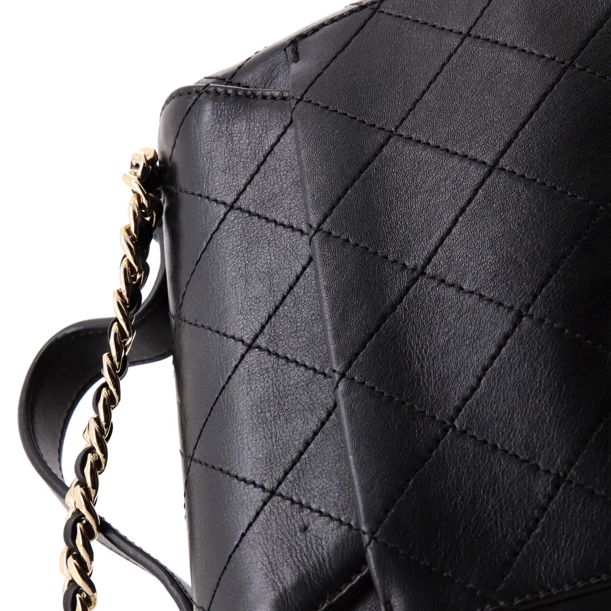 CC Double Pocket Top Handle Bag Stitched Calfskin Small - Deep Luxury