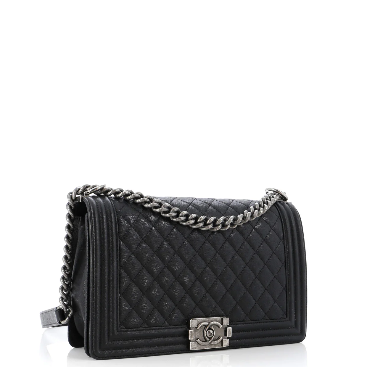 Boy Flap Bag Quilted Caviar New Medium - Deep Luxury