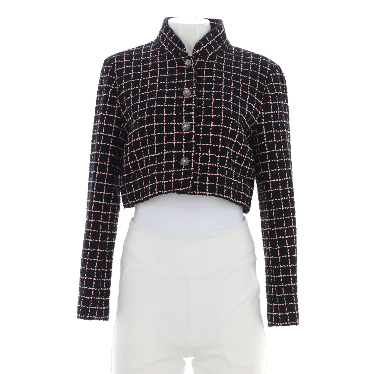 Women's Button Up Cropped Jacket Wool Blend - Deep Luxury