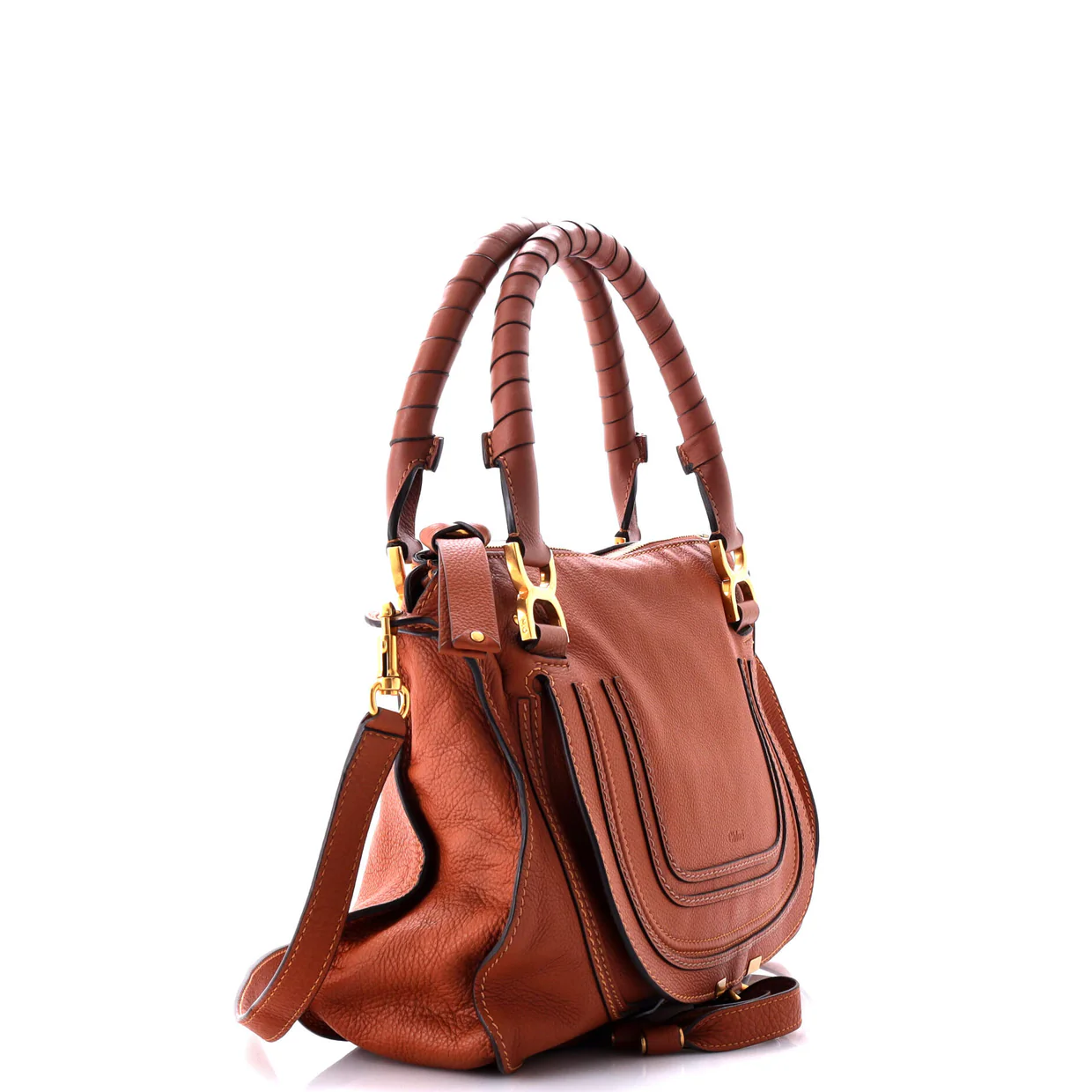 Marcie Satchel Leather Medium - Deep Luxury