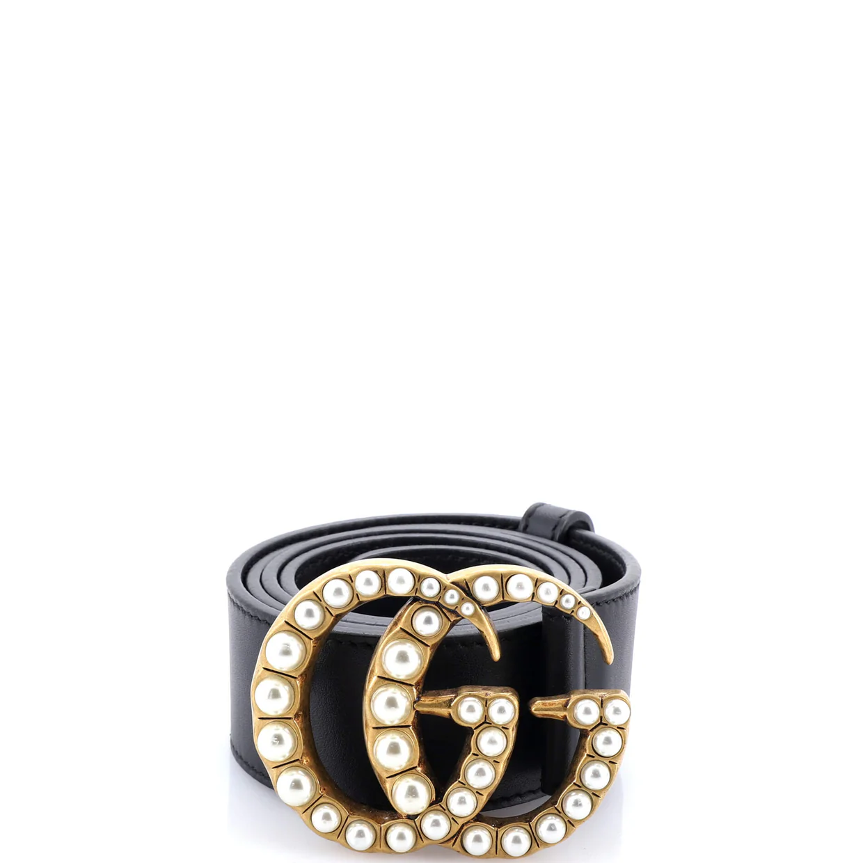 Pearly GG Marmont Belt Leather Wide - Deep Luxury
