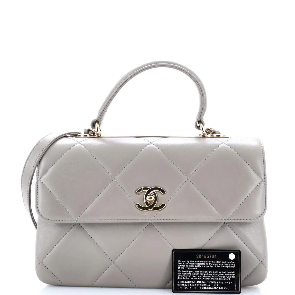 Trendy CC Top Handle Bag Quilted Lambskin Medium - Deep Luxury