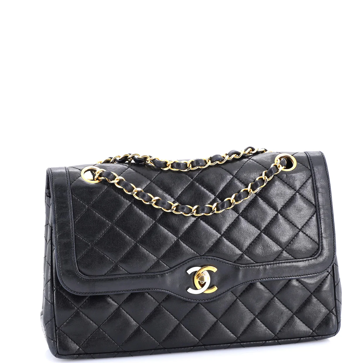Vintage Two Tone CC Flap Bag Quilted Lambskin Medium - Deep Luxury