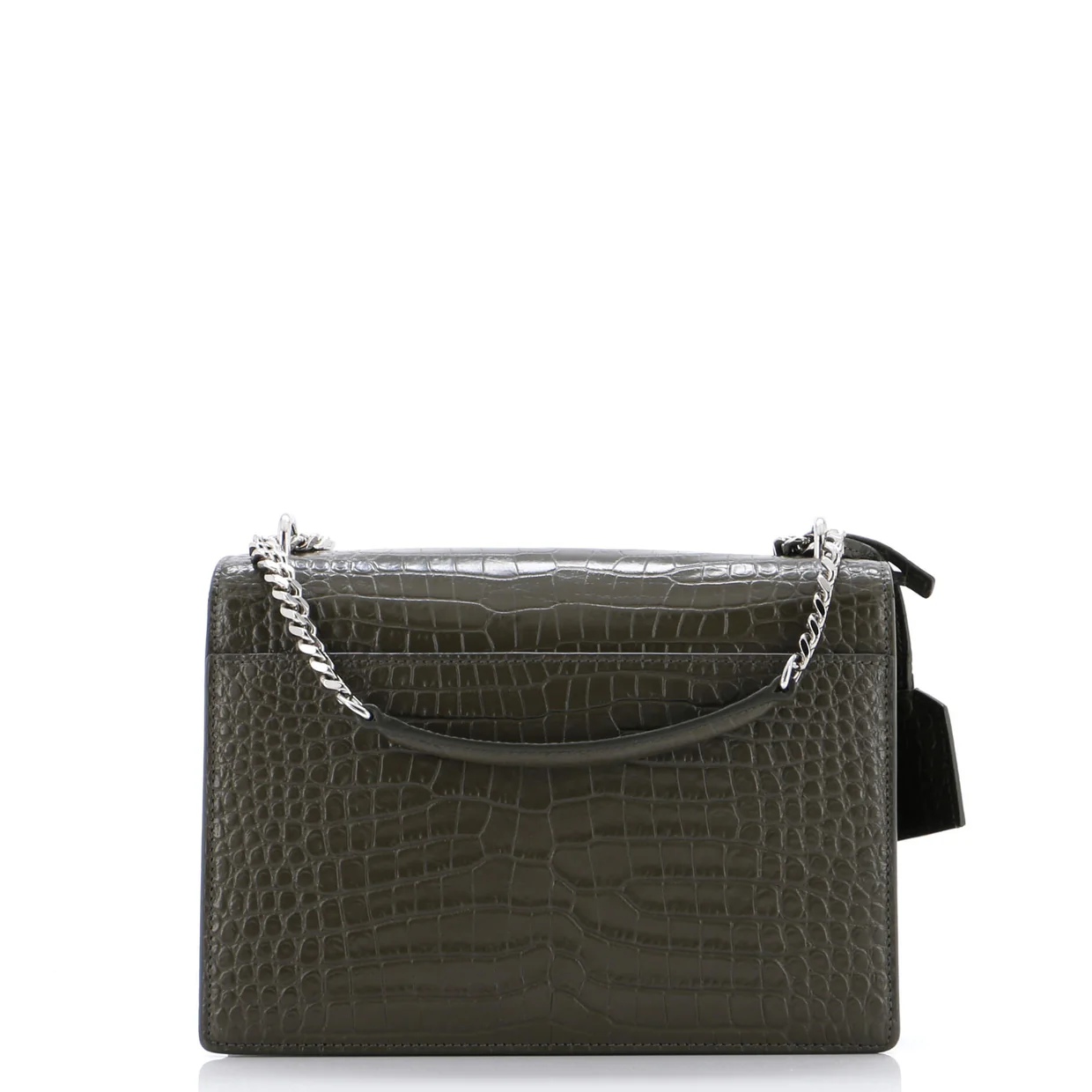 Sunset Crossbody Bag Crocodile Embossed Leather Medium - Deep Luxury