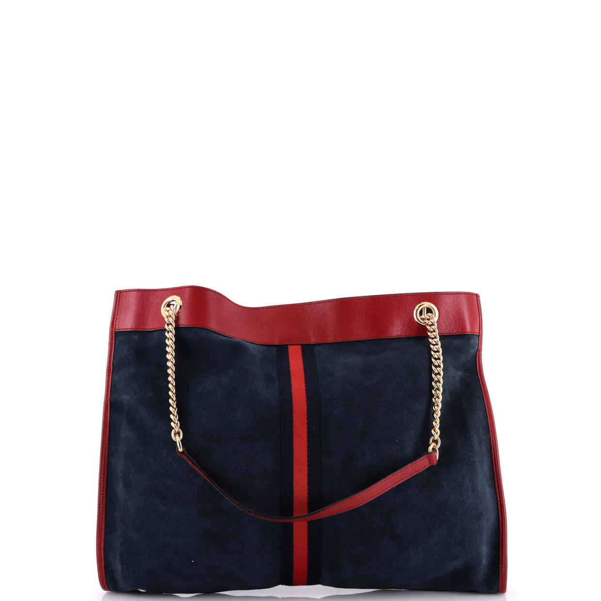 Rajah Chain Tote Suede with Applique Large - Deep Luxury