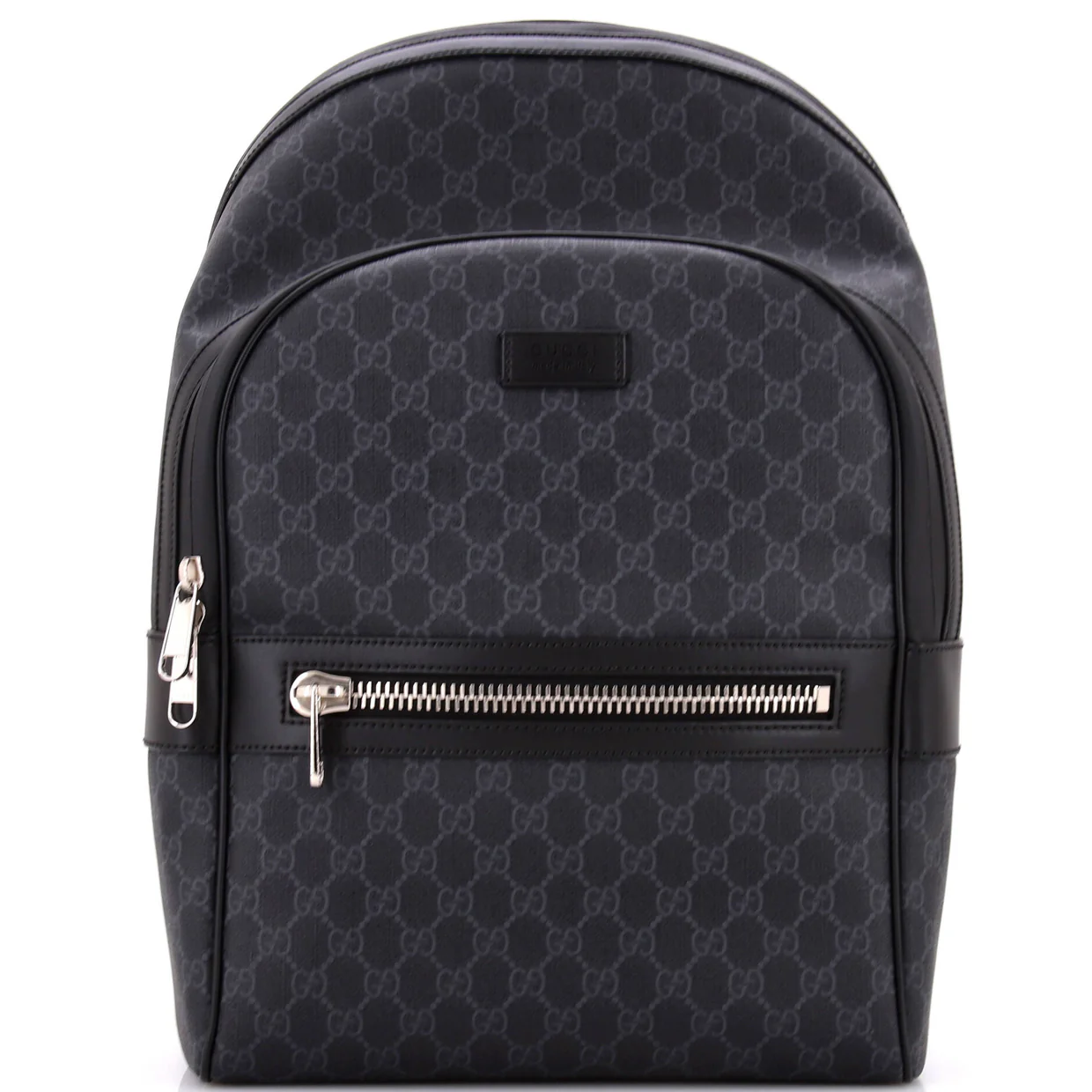 Front Zip Pocket Backpack GG Coated Canvas Medium - Deep Luxury