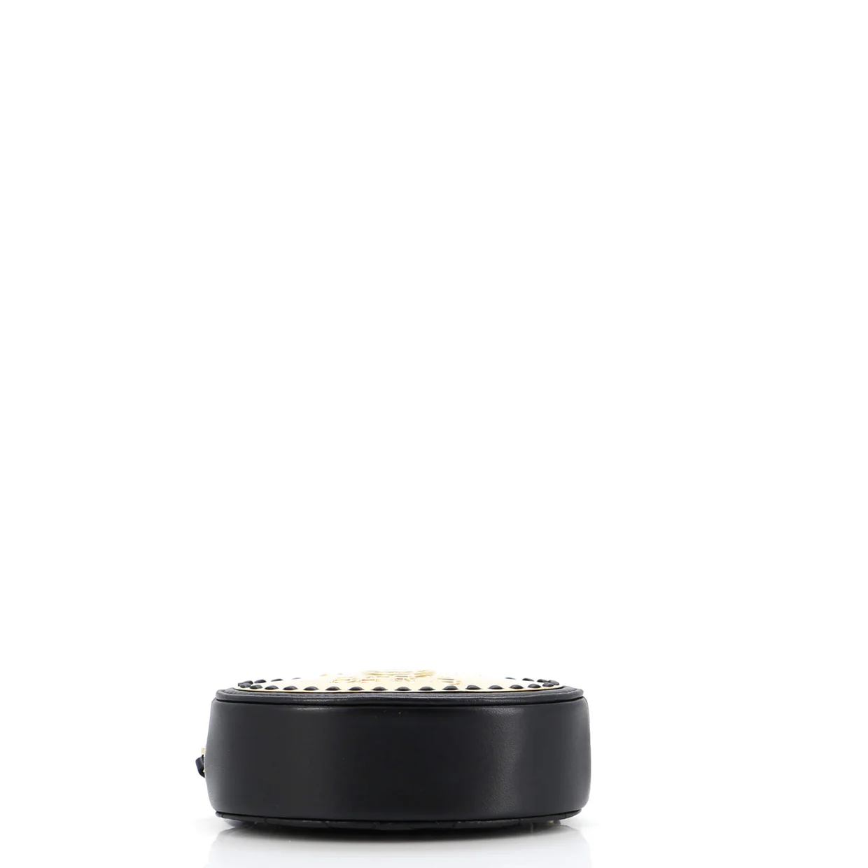 Logo Plate Oval Clutch With Chain Metal and Lambskin - Deep Luxury