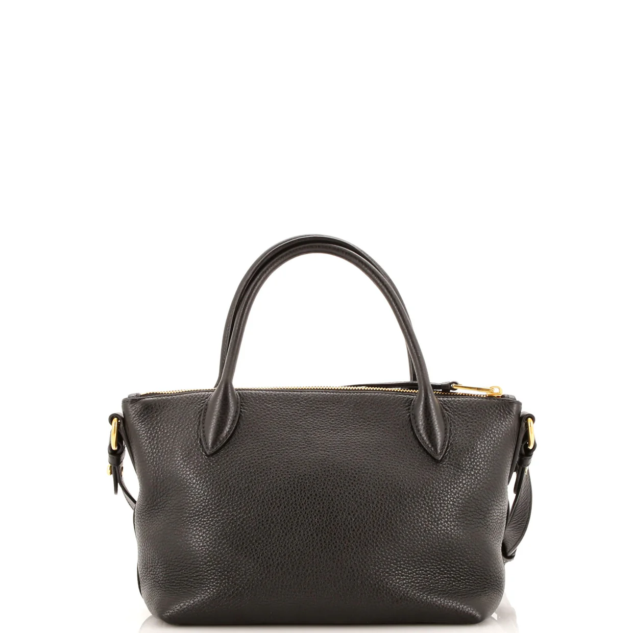 Dual Strap Zip Tote Vitello Daino Small - Deep Luxury