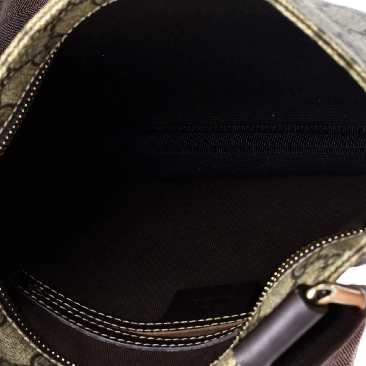Zip Top Messenger Bag GG Coated Canvas Small - Deep Luxury