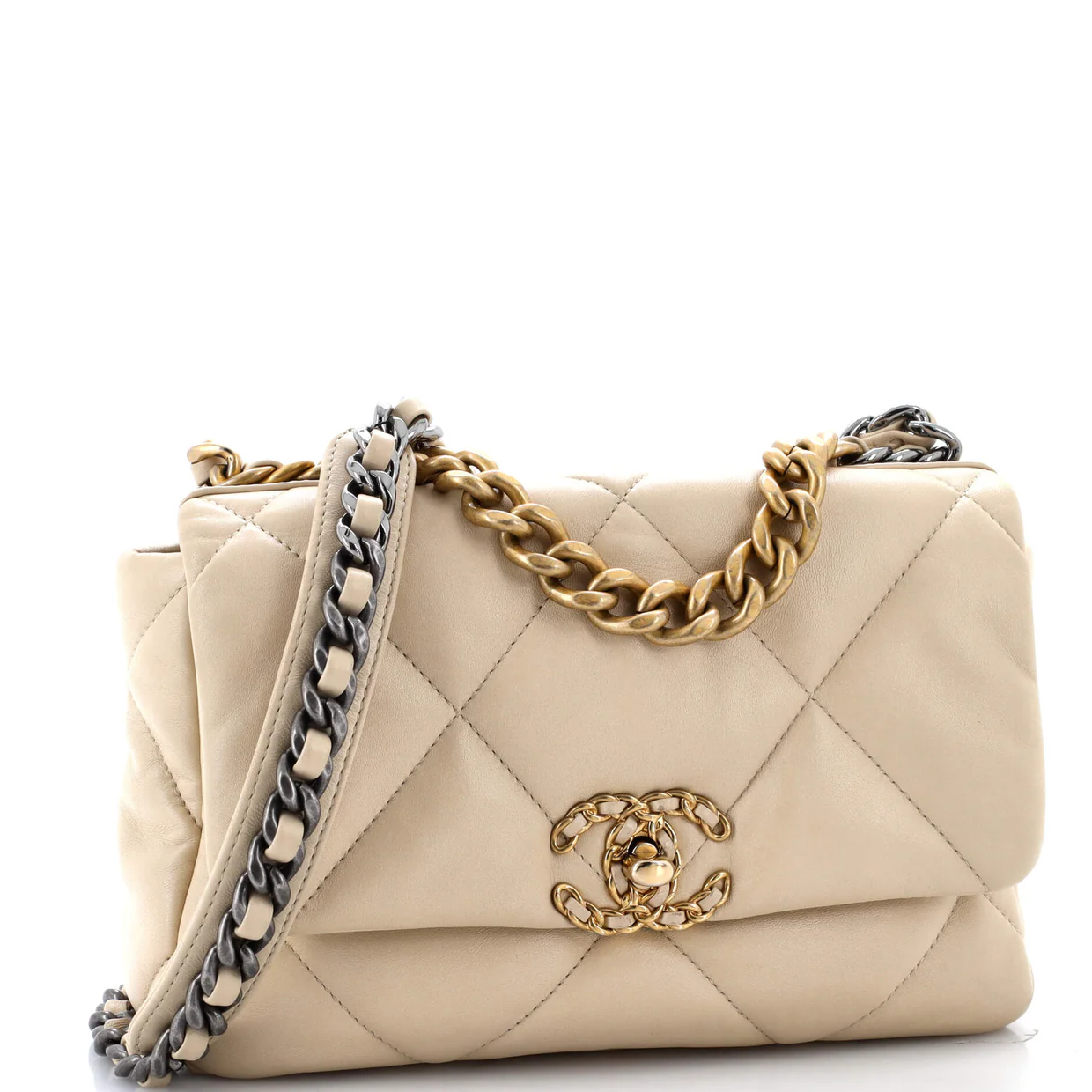 19 Flap Bag Quilted Leather Medium - Deep Luxury