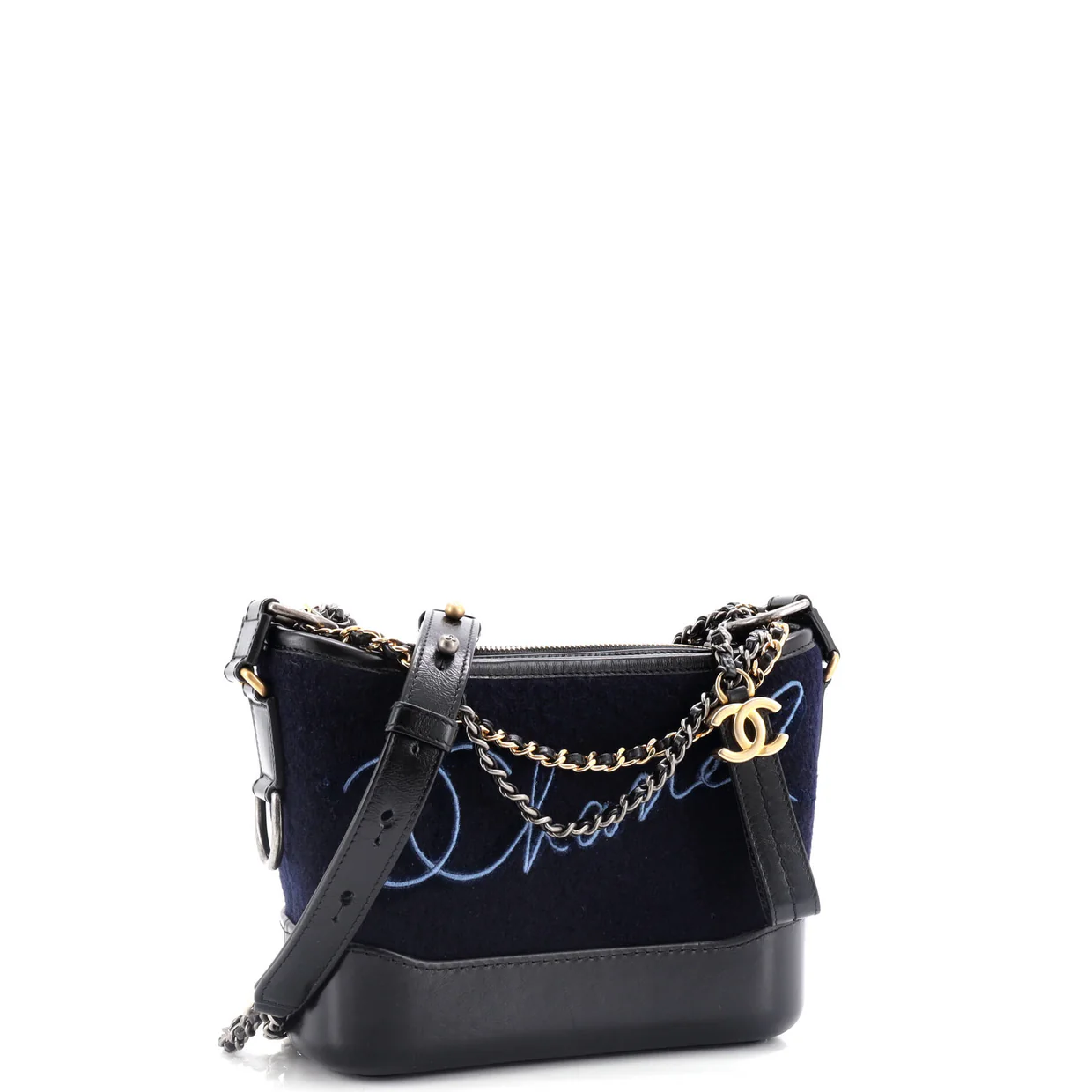 Paris-Hamburg Gabrielle Hobo Embroidered Wool and Calfskin Small - Deep Luxury