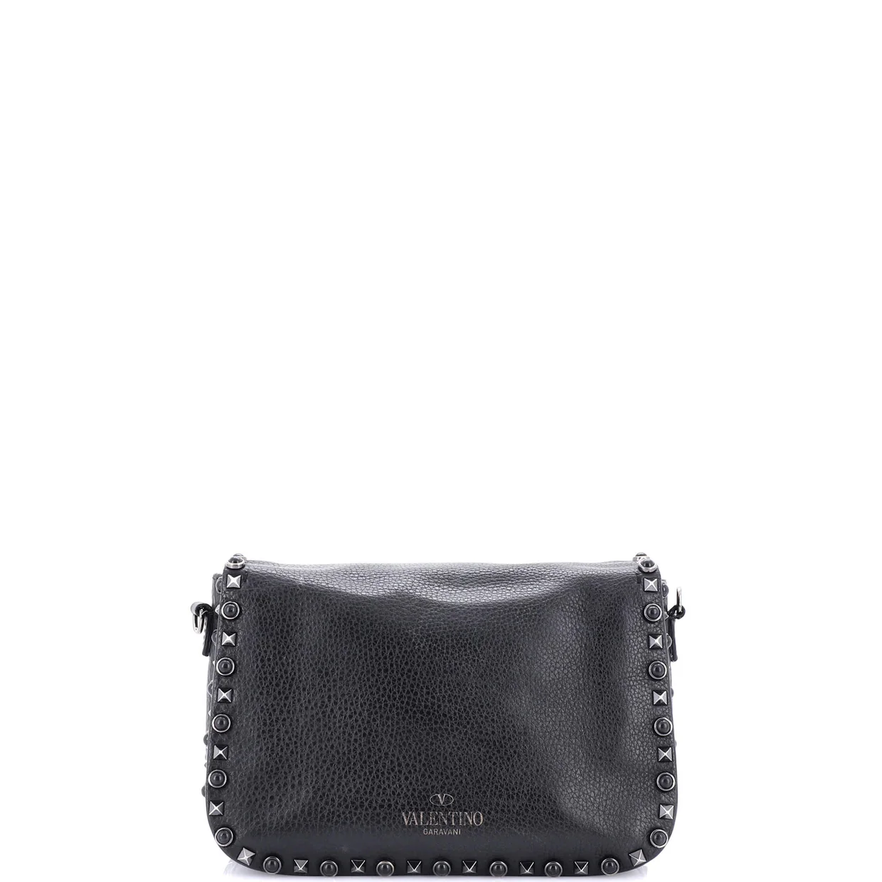 Rolling Rockstud Crossbody Bag Leather with Cabochons Medium - Deep Luxury