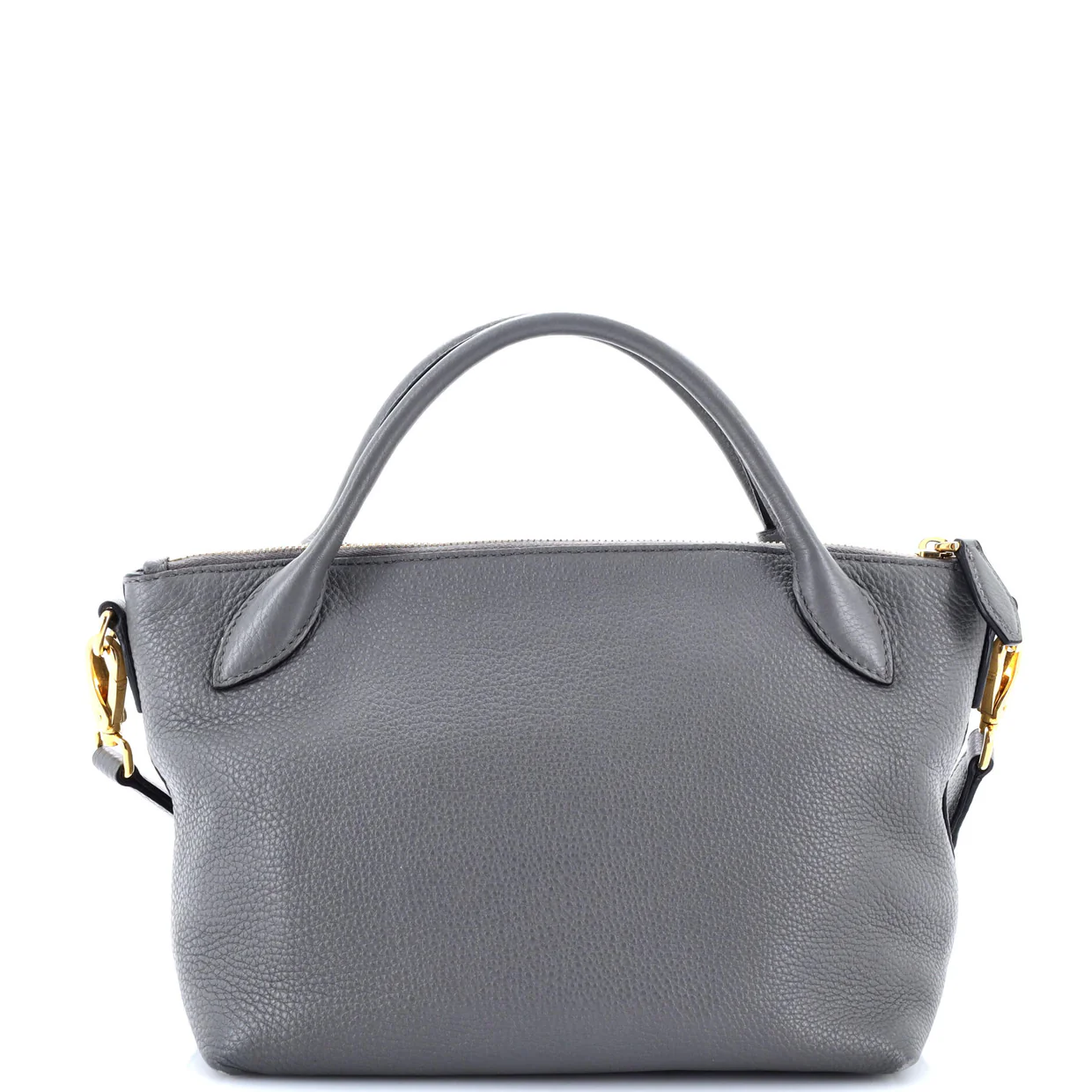 Dual Strap Zip Tote Vitello Daino Small - Deep Luxury